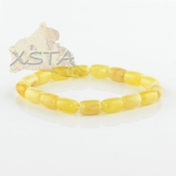 Matt tube beads amber bracelet